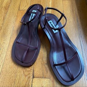 Jil sander T bar kitten heel sandals
